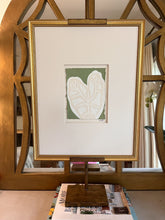 Load image into Gallery viewer, Caladium in Green, Original Artwork by Kendal Blanchard, Southern artist, Southern art, Flower art, Botanical art, Textured art, Collaged art, Classic artwork, Timeless art, Blue and white artwork, Foliage artwork, Traditional artwork, Original artwork, Traditional home artwork, Painted flowers, Botanicals Florals, Floral artwork, Coastal artwork