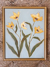 Load image into Gallery viewer, Wild Flowers I, Original Artwork by Kendal Blanchard, Southern artist, Southern art, Flower art, Botanical art, Textured art, Collaged art, Classic artwork, Timeless art, Blue and white artwork, Foliage artwork, Traditional artwork, Original artwork, Traditional home artwork, Painted flowers, Botanicals Florals, Floral artwork, Coastal artwork