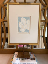 Load image into Gallery viewer, Fig leaf in Blue, Original Artwork by Kendal Blanchard, Southern artist, Southern art, Flower art, Botanical art, Textured art, Collaged art, Classic artwork, Timeless art, Blue and white artwork, Foliage artwork, Traditional artwork, Original artwork, Traditional home artwork, Painted flowers, Botanicals Florals, Floral artwork, Coastal artwork