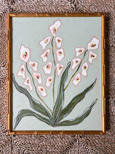 Load image into Gallery viewer, Wild Flowers VI, Original Artwork by Kendal Blanchard, Southern artist, Southern art, Flower art, Botanical art, Textured art, Collaged art, Classic artwork, Timeless art, Blue and white artwork, Foliage artwork, Traditional artwork, Original artwork, Traditional home artwork, Painted flowers, Botanicals Florals, Floral artwork, Coastal artwork
