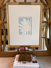 Load image into Gallery viewer, Split Leaf in Blue, Original Artwork by Kendal Blanchard, Southern artist, Southern art, Flower art, Botanical art, Textured art, Collaged art, Classic artwork, Timeless art, Blue and white artwork, Foliage artwork, Traditional artwork, Original artwork, Traditional home artwork, Painted flowers, Botanicals Florals, Floral artwork, Coastal artwork