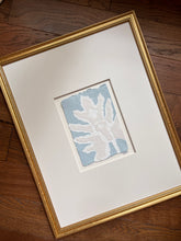 Load image into Gallery viewer, Split Leaf in Blue, Original Artwork by Kendal Blanchard, Southern artist, Southern art, Flower art, Botanical art, Textured art, Collaged art, Classic artwork, Timeless art, Blue and white artwork, Foliage artwork, Traditional artwork, Original artwork, Traditional home artwork, Painted flowers, Botanicals Florals, Floral artwork, Coastal artwork