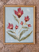 Load image into Gallery viewer, Wild Flowers IV, Original Artwork by Kendal Blanchard, Southern artist, Southern art, Flower art, Botanical art, Textured art, Collaged art, Classic artwork, Timeless art, Blue and white artwork, Foliage artwork, Traditional artwork, Original artwork, Traditional home artwork, Painted flowers, Botanicals Florals, Floral artwork, Coastal artwork