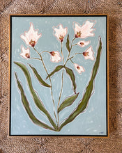 Load image into Gallery viewer, Quiet WIld, Original Artwork by Kendal Blanchard, Southern artist, Southern art, Flower art, Botanical art, Textured art, Collaged art, Classic artwork, Timeless art, Blue and white artwork, Foliage artwork, Traditional artwork, Original artwork, Traditional home artwork, Painted flowers, Botanicals Florals, Floral artwork, Coastal artwork