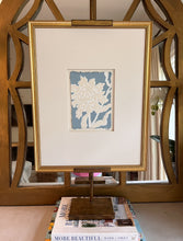Load image into Gallery viewer, Peony in Blue I, Original Artwork by Kendal Blanchard, Southern artist, Southern art, Flower art, Botanical art, Textured art, Collaged art, Classic artwork, Timeless art, Blue and white artwork, Foliage artwork, Traditional artwork, Original artwork, Traditional home artwork, Painted flowers, Botanicals Florals, Floral artwork, Coastal artwork