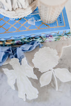 Load image into Gallery viewer, Hydrangea Acrylic Ornament, Original Artwork by Kendal Blanchard, Southern artist, Southern art, Flower art, Botanical art, Textured art, Collaged art, Classic artwork, Timeless art, Blue and white artwork, Foliage artwork, Traditional artwork, Original artwork, Traditional home artwork, Painted flowers, Botanicals Florals, Floral artwork, Coastal artwork