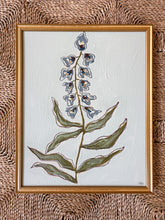 Load image into Gallery viewer, Wild Flowers V, Original Artwork by Kendal Blanchard, Southern artist, Southern art, Flower art, Botanical art, Textured art, Collaged art, Classic artwork, Timeless art, Blue and white artwork, Foliage artwork, Traditional artwork, Original artwork, Traditional home artwork, Painted flowers, Botanicals Florals, Floral artwork, Coastal artwork