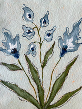 Load image into Gallery viewer, Paper Flowers IV, Original Artwork by Kendal Blanchard, Southern artist, Southern art, Flower art, Botanical art, Textured art, Collaged art, Classic artwork, Timeless art, Blue and white artwork, Foliage artwork, Traditional artwork, Original artwork, Traditional home artwork, Painted flowers, Botanicals Florals, Floral artwork, Coastal artwork