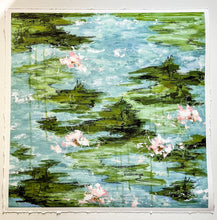 Load image into Gallery viewer, “Lily Lullaby” Giclee Print, Original Artwork by Kendal Blanchard, Southern artist, Southern art, Flower art, Botanical art, Textured art, Collaged art, Classic artwork, Timeless art, Blue and white artwork, Foliage artwork, Traditional artwork, Original artwork, Traditional home artwork, Painted flowers, Botanicals Florals, Floral artwork, Coastal artwork