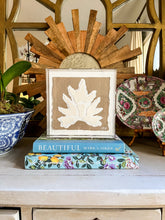 Load image into Gallery viewer, Split Leaf in Brown, Original Artwork by Kendal Blanchard, Southern artist, Southern art, Flower art, Botanical art, Textured art, Collaged art, Classic artwork, Timeless art, Blue and white artwork, Foliage artwork, Traditional artwork, Original artwork, Traditional home artwork, Painted flowers, Botanicals Florals, Floral artwork, Coastal artwork