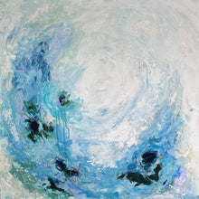 Load image into Gallery viewer, Blessed Smallness, Original Artwork by Kendal Blanchard, Southern artist, Southern art, Flower art, Botanical art, Textured art, Collaged art, Classic artwork, Timeless art, Blue and white artwork, Foliage artwork, Traditional artwork, Original artwork, Traditional home artwork, Painted flowers, Botanicals Florals, Floral artwork, Coastal artwork