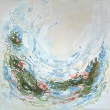 Load image into Gallery viewer, Shame into Glory, Original Artwork by Kendal Blanchard, Southern artist, Southern art, Flower art, Botanical art, Textured art, Collaged art, Classic artwork, Timeless art, Blue and white artwork, Foliage artwork, Traditional artwork, Original artwork, Traditional home artwork, Painted flowers, Botanicals Florals, Floral artwork, Coastal artwork