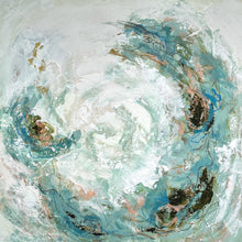 Load image into Gallery viewer, Limitless Presence, Original Artwork by Kendal Blanchard, Southern artist, Southern art, Flower art, Botanical art, Textured art, Collaged art, Classic artwork, Timeless art, Blue and white artwork, Foliage artwork, Traditional artwork, Original artwork, Traditional home artwork, Painted flowers, Botanicals Florals, Floral artwork, Coastal artwork