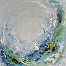 Load image into Gallery viewer, Cleft of the Rock, Original Artwork by Kendal Blanchard, Southern artist, Southern art, Flower art, Botanical art, Textured art, Collaged art, Classic artwork, Timeless art, Blue and white artwork, Foliage artwork, Traditional artwork, Original artwork, Traditional home artwork, Painted flowers, Botanicals Florals, Floral artwork, Coastal artwork