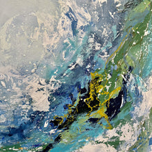 Load image into Gallery viewer, Cleft of the Rock, Original Artwork by Kendal Blanchard, Southern artist, Southern art, Flower art, Botanical art, Textured art, Collaged art, Classic artwork, Timeless art, Blue and white artwork, Foliage artwork, Traditional artwork, Original artwork, Traditional home artwork, Painted flowers, Botanicals Florals, Floral artwork, Coastal artwork