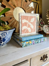 Load image into Gallery viewer, Olive Branch in Pink, Original Artwork by Kendal Blanchard, Southern artist, Southern art, Flower art, Botanical art, Textured art, Collaged art, Classic artwork, Timeless art, Blue and white artwork, Foliage artwork, Traditional artwork, Original artwork, Traditional home artwork, Painted flowers, Botanicals Florals, Floral artwork, Coastal artwork