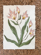 Load image into Gallery viewer, Unframed Fleurs Sauvages 40, Original Artwork by Kendal Blanchard, Southern artist, Southern art, Flower art, Botanical art, Textured art, Collaged art, Classic artwork, Timeless art, Blue and white artwork, Foliage artwork, Traditional artwork, Original artwork, Traditional home artwork, Painted flowers, Botanicals Florals, Floral artwork, Coastal artwork
