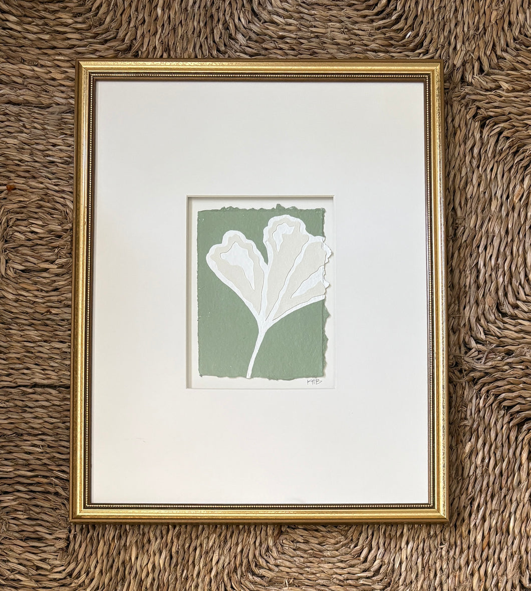 Gingko Fragment, Original Artwork by Kendal Blanchard, Southern artist, Southern art, Flower art, Botanical art, Textured art, Collaged art, Classic artwork, Timeless art, Blue and white artwork, Foliage artwork, Traditional artwork, Original artwork, Traditional home artwork, Painted flowers, Botanicals Florals, Floral artwork, Coastal artwork