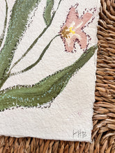 Load image into Gallery viewer, Unframed Fleurs Sauvages 40, Original Artwork by Kendal Blanchard, Southern artist, Southern art, Flower art, Botanical art, Textured art, Collaged art, Classic artwork, Timeless art, Blue and white artwork, Foliage artwork, Traditional artwork, Original artwork, Traditional home artwork, Painted flowers, Botanicals Florals, Floral artwork, Coastal artwork

