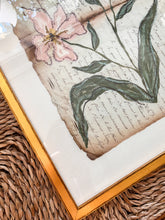 Load image into Gallery viewer, Framed Fleurs Sauvages 24, Original Artwork by Kendal Blanchard, Southern artist, Southern art, Flower art, Botanical art, Textured art, Collaged art, Classic artwork, Timeless art, Blue and white artwork, Foliage artwork, Traditional artwork, Original artwork, Traditional home artwork, Painted flowers, Botanicals Florals, Floral artwork, Coastal artwork
