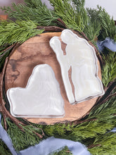 Load image into Gallery viewer, Nativity Figures, Original Artwork by Kendal Blanchard, Southern artist, Southern art, Flower art, Botanical art, Textured art, Collaged art, Classic artwork, Timeless art, Blue and white artwork, Foliage artwork, Traditional artwork, Original artwork, Traditional home artwork, Painted flowers, Botanicals  Florals, Floral artwork, Coastal artwork
