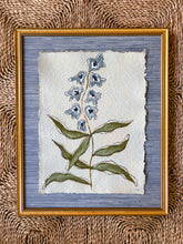 Load image into Gallery viewer, Paper Flowers I, Original Artwork by Kendal Blanchard, Southern artist, Southern art, Flower art, Botanical art, Textured art, Collaged art, Classic artwork, Timeless art, Blue and white artwork, Foliage artwork, Traditional artwork, Original artwork, Traditional home artwork, Painted flowers, Botanicals Florals, Floral artwork, Coastal artwork
