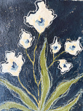 Load image into Gallery viewer, Paper Flowers V, Original Artwork by Kendal Blanchard, Southern artist, Southern art, Flower art, Botanical art, Textured art, Collaged art, Classic artwork, Timeless art, Blue and white artwork, Foliage artwork, Traditional artwork, Original artwork, Traditional home artwork, Painted flowers, Botanicals Florals, Floral artwork, Coastal artwork
