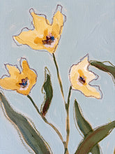 Load image into Gallery viewer, Wild Flowers I, Original Artwork by Kendal Blanchard, Southern artist, Southern art, Flower art, Botanical art, Textured art, Collaged art, Classic artwork, Timeless art, Blue and white artwork, Foliage artwork, Traditional artwork, Original artwork, Traditional home artwork, Painted flowers, Botanicals Florals, Floral artwork, Coastal artwork

