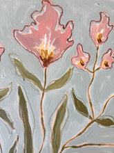 Load image into Gallery viewer, Rose Colored Glasses, Original Artwork by Kendal Blanchard, Southern artist, Southern art, Flower art, Botanical art, Textured art, Collaged art, Classic artwork, Timeless art, Blue and white artwork, Foliage artwork, Traditional artwork, Original artwork, Traditional home artwork, Painted flowers, Botanicals Florals, Floral artwork, Coastal artwork
