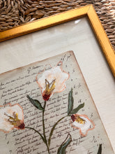 Load image into Gallery viewer, Framed Fleurs Sauvages 26, Original Artwork by Kendal Blanchard, Southern artist, Southern art, Flower art, Botanical art, Textured art, Collaged art, Classic artwork, Timeless art, Blue and white artwork, Foliage artwork, Traditional artwork, Original artwork, Traditional home artwork, Painted flowers, Botanicals Florals, Floral artwork, Coastal artwork
