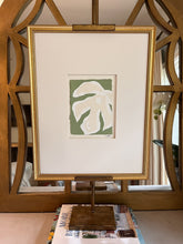 Load image into Gallery viewer, Monstera in Green, Original Artwork by Kendal Blanchard, Southern artist, Southern art, Flower art, Botanical art, Textured art, Collaged art, Classic artwork, Timeless art, Blue and white artwork, Foliage artwork, Traditional artwork, Original artwork, Traditional home artwork, Painted flowers, Botanicals  Florals, Floral artwork, Coastal artwork
