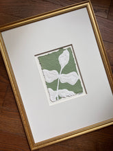 Load image into Gallery viewer, Olive Leaf in Green, Original Artwork by Kendal Blanchard, Southern artist, Southern art, Flower art, Botanical art, Textured art, Collaged art, Classic artwork, Timeless art, Blue and white artwork, Foliage artwork, Traditional artwork, Original artwork, Traditional home artwork, Painted flowers, Botanicals  Florals, Floral artwork, Coastal artwork
