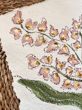 Load image into Gallery viewer, Unframed Fleurs Sauvages 41, Original Artwork by Kendal Blanchard, Southern artist, Southern art, Flower art, Botanical art, Textured art, Collaged art, Classic artwork, Timeless art, Blue and white artwork, Foliage artwork, Traditional artwork, Original artwork, Traditional home artwork, Painted flowers, Botanicals Florals, Floral artwork, Coastal artwork
