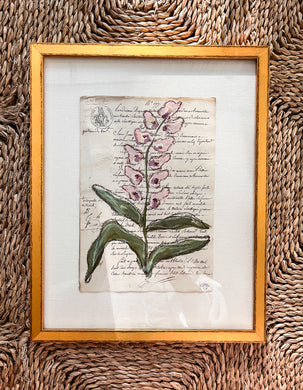 Framed Fleurs Sauvages 33, Original Artwork by Kendal Blanchard, Southern artist, Southern art, Flower art, Botanical art, Textured art, Collaged art, Classic artwork, Timeless art, Blue and white artwork, Foliage artwork, Traditional artwork, Original artwork, Traditional home artwork, Painted flowers, Botanicals Florals, Floral artwork, Coastal artwork