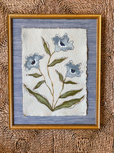 Load image into Gallery viewer, Paper Flowers II, Original Artwork by Kendal Blanchard, Southern artist, Southern art, Flower art, Botanical art, Textured art, Collaged art, Classic artwork, Timeless art, Blue and white artwork, Foliage artwork, Traditional artwork, Original artwork, Traditional home artwork, Painted flowers, Botanicals Florals, Floral artwork, Coastal artwork
