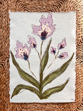 Load image into Gallery viewer, Unframed Fleurs Sauvages 44, Original Artwork by Kendal Blanchard, Southern artist, Southern art, Flower art, Botanical art, Textured art, Collaged art, Classic artwork, Timeless art, Blue and white artwork, Foliage artwork, Traditional artwork, Original artwork, Traditional home artwork, Painted flowers, Botanicals Florals, Floral artwork, Coastal artwork
