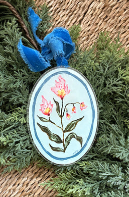 Fleur Sauvages Ornament III, Original Artwork by Kendal Blanchard, Southern artist, Southern art, Flower art, Botanical art, Textured art, Collaged art, Classic artwork, Timeless art, Blue and white artwork, Foliage artwork, Traditional artwork, Original artwork, Traditional home artwork, Painted flowers, Botanicals Florals, Floral artwork, Coastal artwork