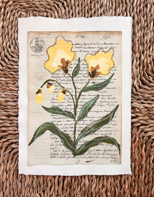 Unframed Fleurs Sauvages 39, Original Artwork by Kendal Blanchard, Southern artist, Southern art, Flower art, Botanical art, Textured art, Collaged art, Classic artwork, Timeless art, Blue and white artwork, Foliage artwork, Traditional artwork, Original artwork, Traditional home artwork, Painted flowers, Botanicals Florals, Floral artwork, Coastal artwork