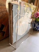 Load image into Gallery viewer, Small Sea Foam Collaged Pumpkin, Original Artwork by Kendal Blanchard, Southern artist, Southern art, Flower art, Botanical art, Textured art, Collaged art, Classic artwork, Timeless art, Blue and white artwork, Foliage artwork, Traditional artwork, Original artwork, Traditional home artwork, Painted flowers, Botanicals  Florals, Floral artwork, Coastal artwork
