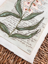 Load image into Gallery viewer, Unframed Fleurs Sauvages 34, Original Artwork by Kendal Blanchard, Southern artist, Southern art, Flower art, Botanical art, Textured art, Collaged art, Classic artwork, Timeless art, Blue and white artwork, Foliage artwork, Traditional artwork, Original artwork, Traditional home artwork, Painted flowers, Botanicals Florals, Floral artwork, Coastal artwork
