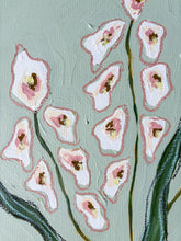 Load image into Gallery viewer, Wild Flowers VI, Original Artwork by Kendal Blanchard, Southern artist, Southern art, Flower art, Botanical art, Textured art, Collaged art, Classic artwork, Timeless art, Blue and white artwork, Foliage artwork, Traditional artwork, Original artwork, Traditional home artwork, Painted flowers, Botanicals Florals, Floral artwork, Coastal artwork
