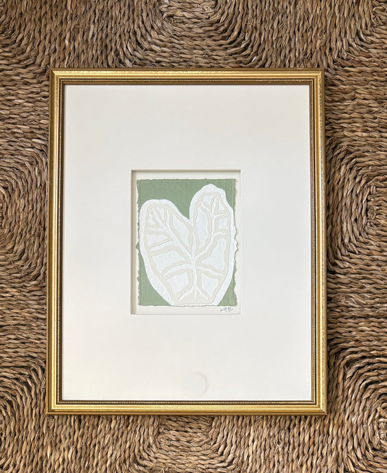 Caladium Fragment, Original Artwork by Kendal Blanchard, Southern artist, Southern art, Flower art, Botanical art, Textured art, Collaged art, Classic artwork, Timeless art, Blue and white artwork, Foliage artwork, Traditional artwork, Original artwork, Traditional home artwork, Painted flowers, Botanicals Florals, Floral artwork, Coastal artwork