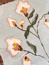 Load image into Gallery viewer, Unframed Fleurs Sauvages 43, Original Artwork by Kendal Blanchard, Southern artist, Southern art, Flower art, Botanical art, Textured art, Collaged art, Classic artwork, Timeless art, Blue and white artwork, Foliage artwork, Traditional artwork, Original artwork, Traditional home artwork, Painted flowers, Botanicals Florals, Floral artwork, Coastal artwork
