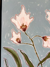 Load image into Gallery viewer, Quiet WIld, Original Artwork by Kendal Blanchard, Southern artist, Southern art, Flower art, Botanical art, Textured art, Collaged art, Classic artwork, Timeless art, Blue and white artwork, Foliage artwork, Traditional artwork, Original artwork, Traditional home artwork, Painted flowers, Botanicals Florals, Floral artwork, Coastal artwork
