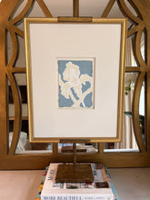 Load image into Gallery viewer, Iris in Blue II, Original Artwork by Kendal Blanchard, Southern artist, Southern art, Flower art, Botanical art, Textured art, Collaged art, Classic artwork, Timeless art, Blue and white artwork, Foliage artwork, Traditional artwork, Original artwork, Traditional home artwork, Painted flowers, Botanicals  Florals, Floral artwork, Coastal artwork
