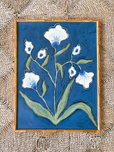 Load image into Gallery viewer, Wild Flowers VIII, Original Artwork by Kendal Blanchard, Southern artist, Southern art, Flower art, Botanical art, Textured art, Collaged art, Classic artwork, Timeless art, Blue and white artwork, Foliage artwork, Traditional artwork, Original artwork, Traditional home artwork, Painted flowers, Botanicals Florals, Floral artwork, Coastal artwork
