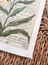 Load image into Gallery viewer, Unframed Fleurs Sauvages 39, Original Artwork by Kendal Blanchard, Southern artist, Southern art, Flower art, Botanical art, Textured art, Collaged art, Classic artwork, Timeless art, Blue and white artwork, Foliage artwork, Traditional artwork, Original artwork, Traditional home artwork, Painted flowers, Botanicals Florals, Floral artwork, Coastal artwork

