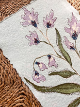 Load image into Gallery viewer, Unframed Fleurs Sauvages 45, Original Artwork by Kendal Blanchard, Southern artist, Southern art, Flower art, Botanical art, Textured art, Collaged art, Classic artwork, Timeless art, Blue and white artwork, Foliage artwork, Traditional artwork, Original artwork, Traditional home artwork, Painted flowers, Botanicals Florals, Floral artwork, Coastal artwork
