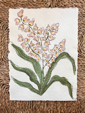 Unframed Fleurs Sauvages 41, Original Artwork by Kendal Blanchard, Southern artist, Southern art, Flower art, Botanical art, Textured art, Collaged art, Classic artwork, Timeless art, Blue and white artwork, Foliage artwork, Traditional artwork, Original artwork, Traditional home artwork, Painted flowers, Botanicals Florals, Floral artwork, Coastal artwork