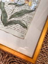 Load image into Gallery viewer, Framed Fleurs Sauvages 29, Original Artwork by Kendal Blanchard, Southern artist, Southern art, Flower art, Botanical art, Textured art, Collaged art, Classic artwork, Timeless art, Blue and white artwork, Foliage artwork, Traditional artwork, Original artwork, Traditional home artwork, Painted flowers, Botanicals Florals, Floral artwork, Coastal artwork
